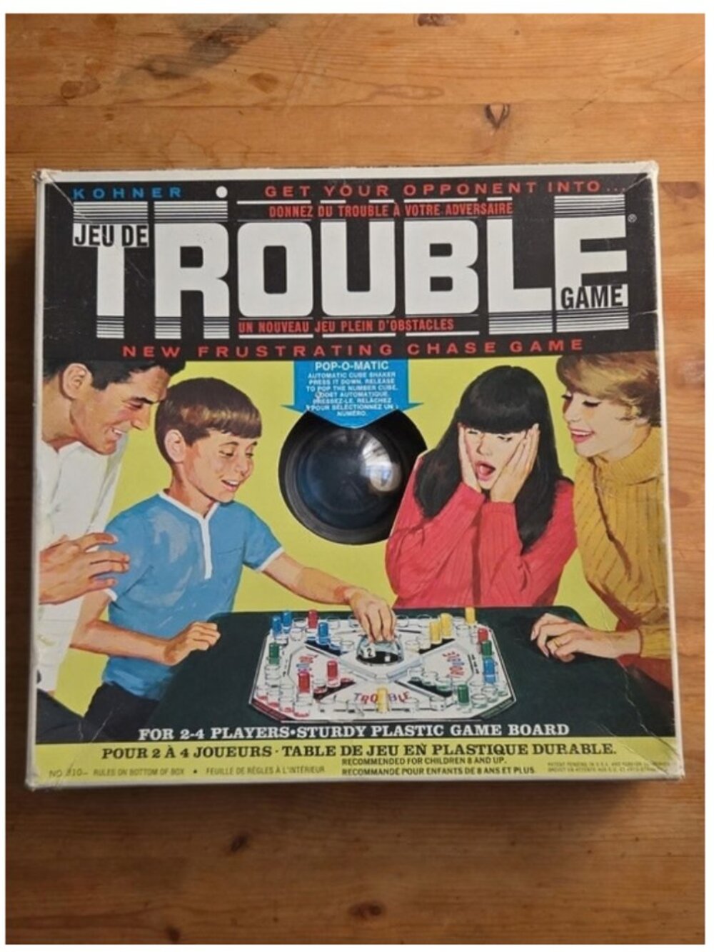 VTG 1965 Trouble Board Game Canadian Bilingual Kohner Irwin Toy COMPLETE